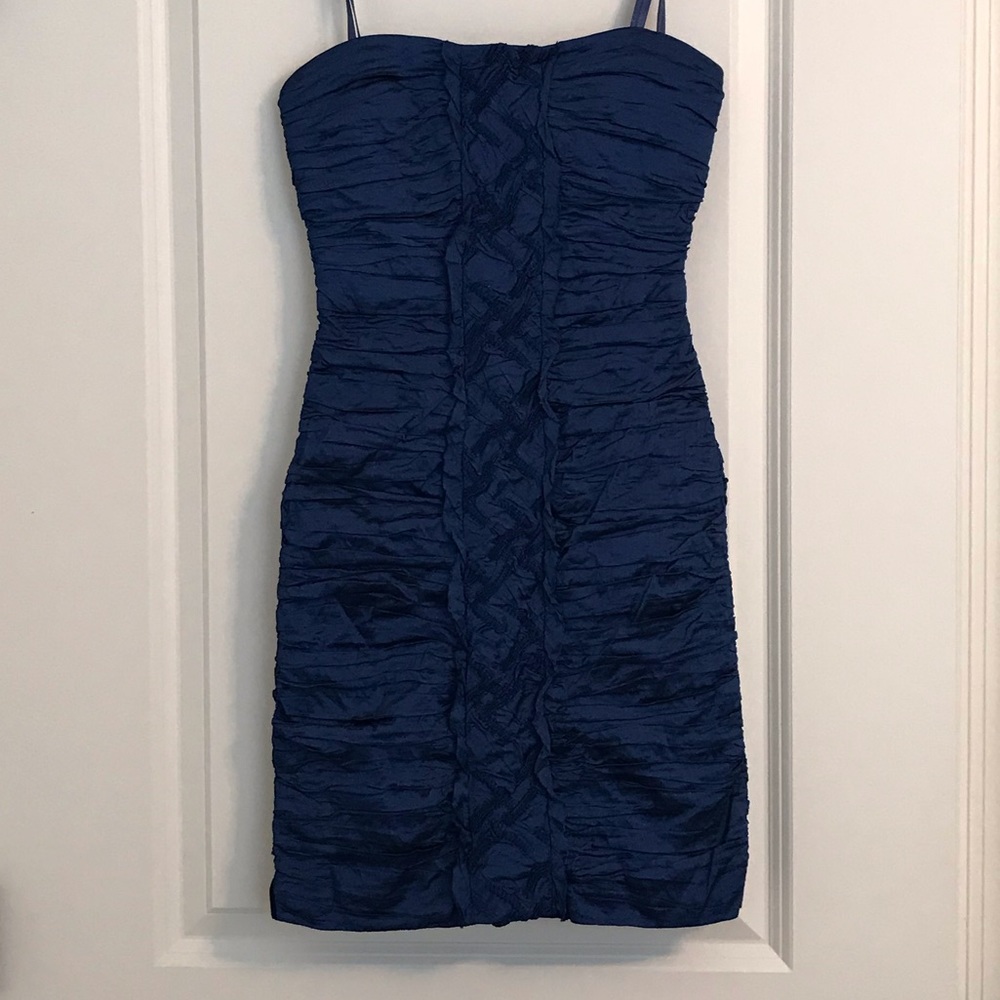 Royal blue strapless dress